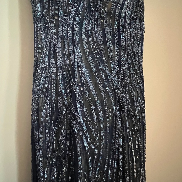 Tony Bowls Beaded Mermaid Evening Gown - Picture 4 of 14